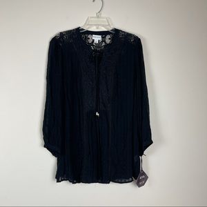 Ava & Viv black lace detail long sleeve blouse